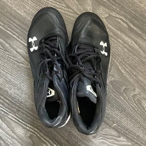Cleated Under Armor football shoes